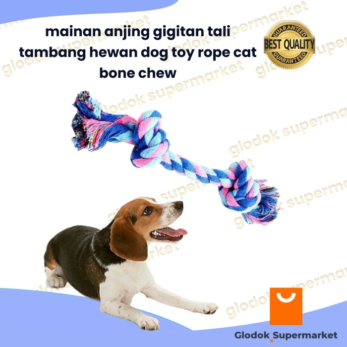 mainan anjing gigitan tali tambang hewan dog toy rope cat bone chew