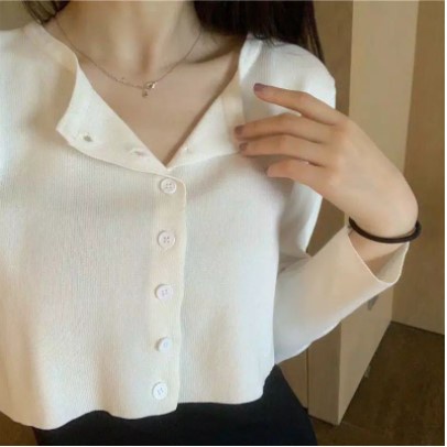 Bailey Cardi Rajut Crop Top Angel Shirt Cropped