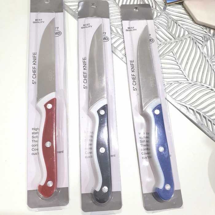 EMD77 Pisau GAGANG WARNA Stainless Steel / Professional Chef Knife 5&quot;