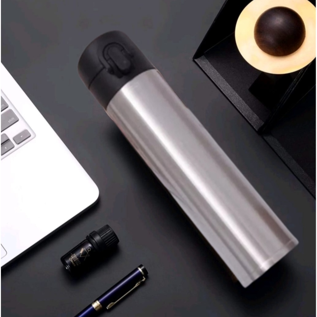 Termos Air Panas 500ml Model kancing stainless Steel / Thermos Kecil Termos Mini Vacuum Clip On Bahan Stenlis Anti Karat / Tumbler stenlis Air Panas Dan Dingin Kuat Tahan Lama / Termos Model Kancing Smart Lock Opener Tahan 24 Jam