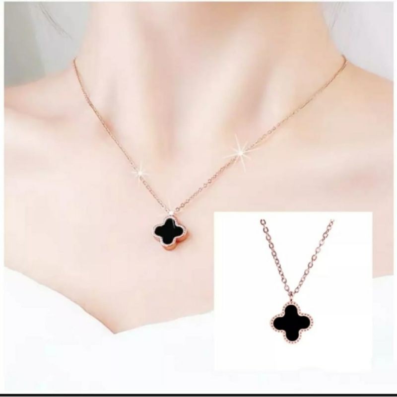 kalung rantai titanium bolak balik anti karat