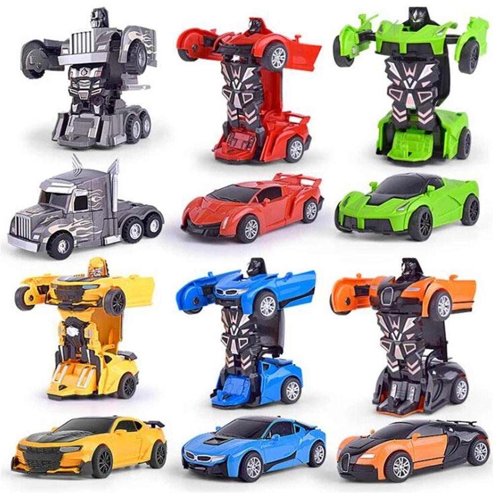 REBUY Rebuy Deformation Car Toys Creative Kid Toy One-key Deformation Kid Toy Otomatis Transform Xmas Hadiah Mainan Kendaraan