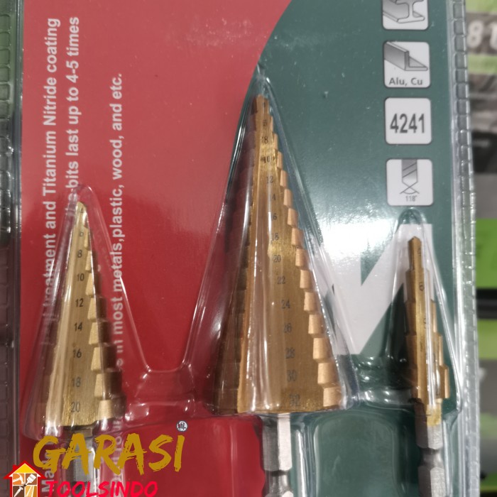 Mata bor pagoda 3 pcs Mailtank bor spiral step drill bor tingkat besi