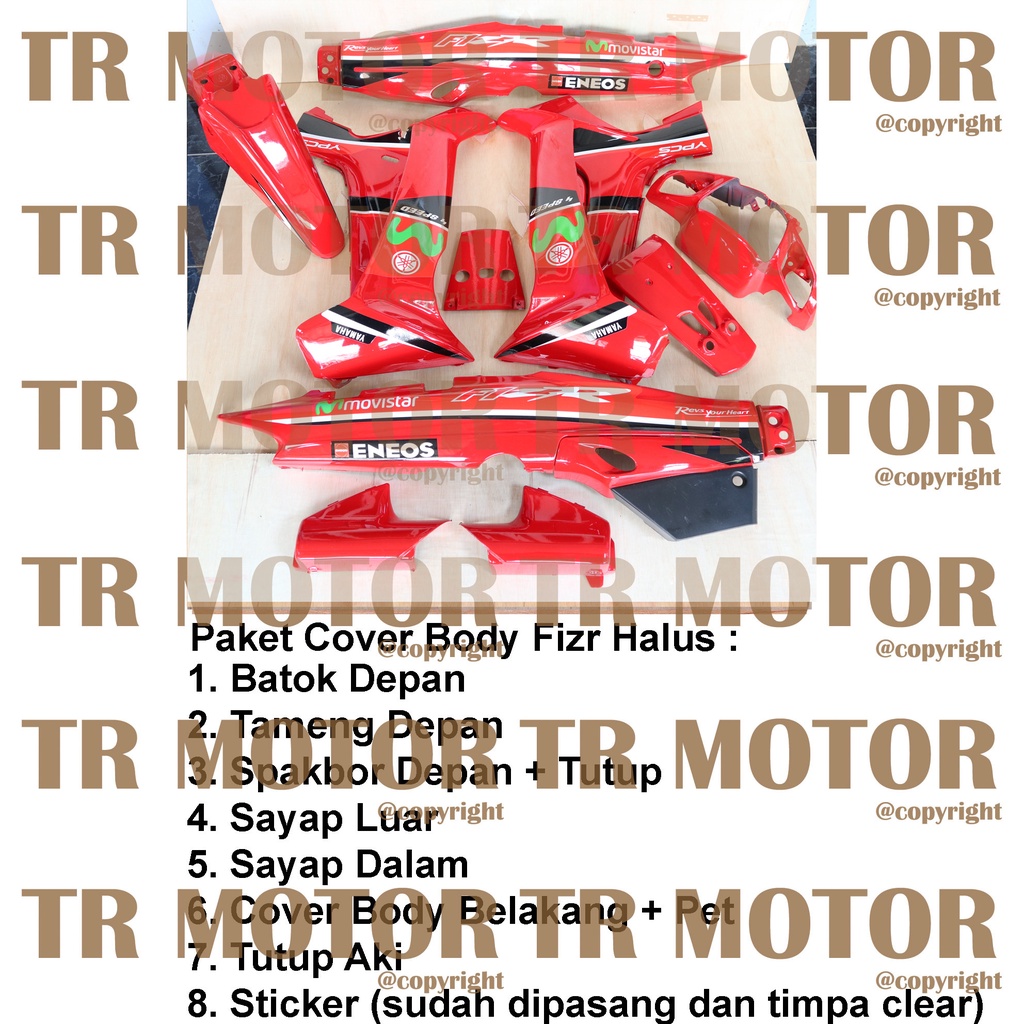 Cover Body Fizr F1zr Movistar Merah Full Set Halus Cover Bodi Yamaha Fiz r