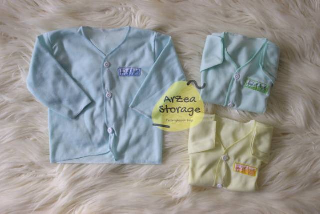 6 pcs baju bayi tangan panjang polos new born arimbi 0-3