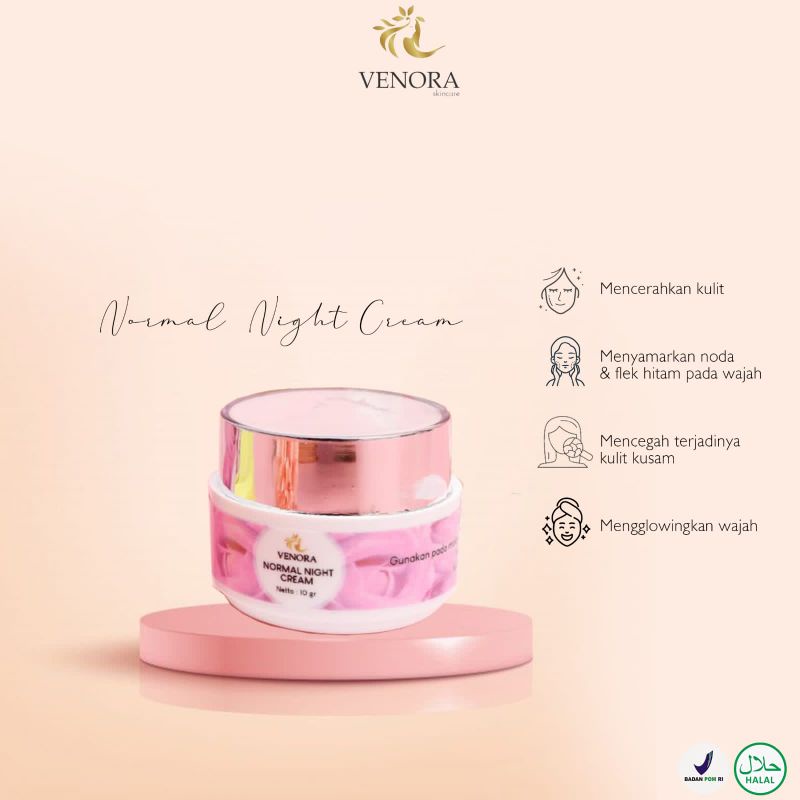 [READY ECER] NORMAL NIGHT CREAM VENORA SKINCARE CREAM MALAM VENORA