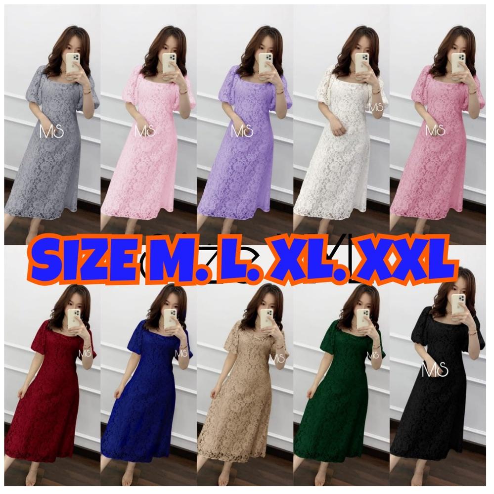 [PROMO MZS38] DRESS SCARLET BRUKAT / DRESS BRUKAT WANITA warna putih Lilac ungu hitam / Dress Sabrin