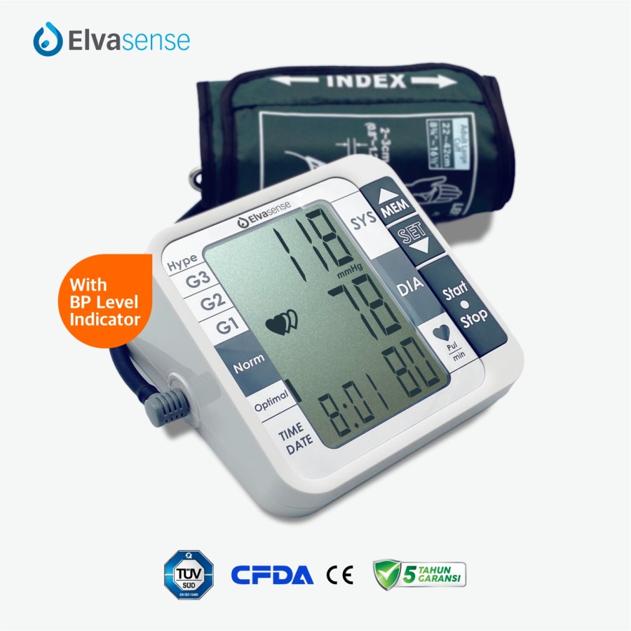 Tensimeter Digital Elvasense BP635  Alat Ukur Tekanan Darah Digital