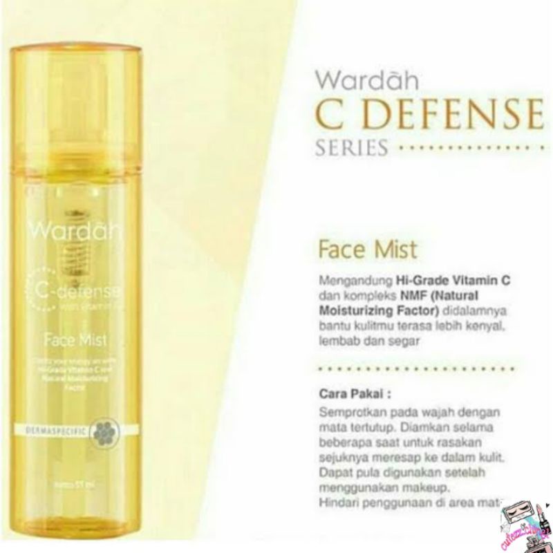 ☃Cutezz_Ching1☃Wardah C Defense Face Mist 55ml