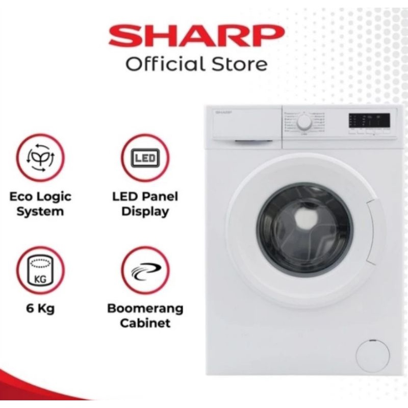 Mesin Cuci Sharp ES-FL1062B | Front loading 6kg ESFL1062W ESFL 1062 W
