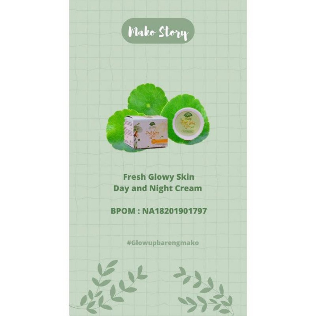 [ FREE GIFT ] MAKO by Seris Fresh Glowy Skin Day &amp; Night Cream Moisturizer, Krim Pelembab Wajah BPOM