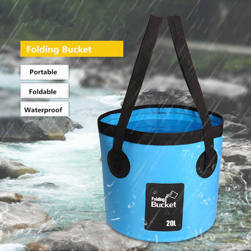 Baskom Lipat Portable Ember 20 Liter Besar Wadah Tempat Pancing Ikan Nyuci Piknik Camping Pantai