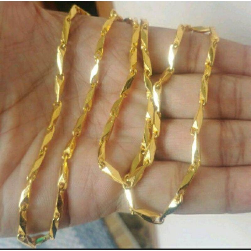 Kalung Biji Padi terbuat dari uang koin kuno anti luntur tahun 1992,1993 asli