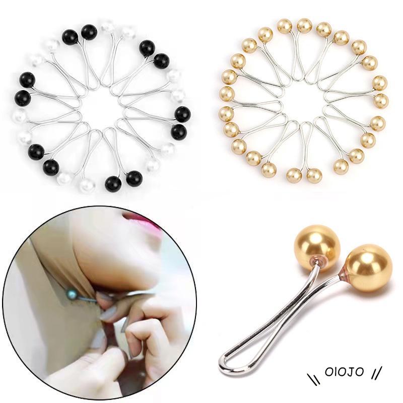 Klip Syal Bentuk U Aksen Mutiara Untuk Aksesoris Muslim