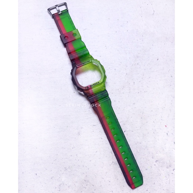 BNB Gshock DW5600 TRIPLET STRIPED GREEN Strap Besel Casio G-shock