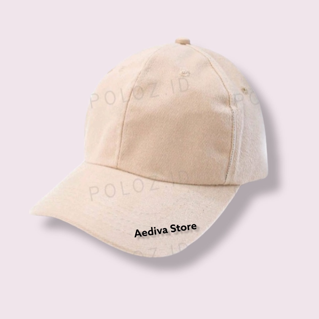 Topi polos cakop besi pria distro Krem