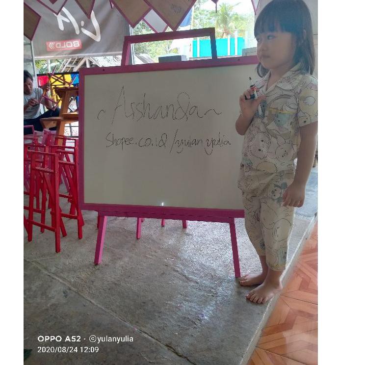 

p0 Z7H Papan Tulis 60x80 / white board ukuran besar+ standing free spidol+ penghapus Z0P