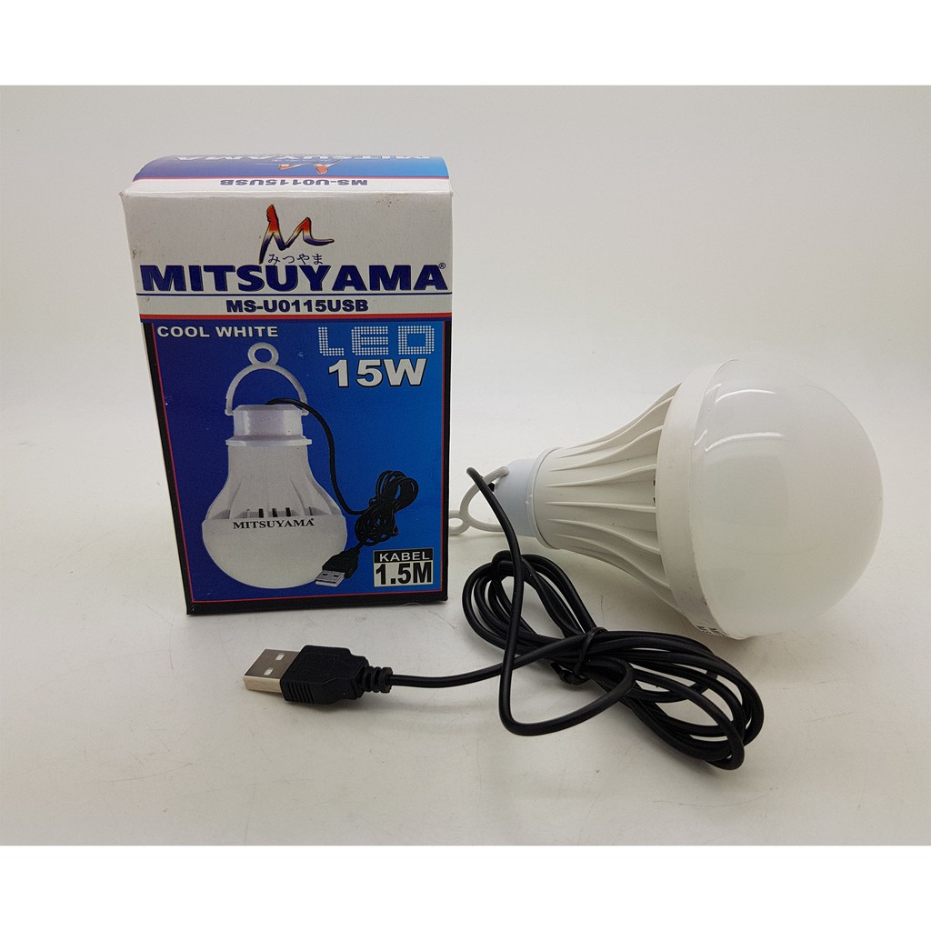 Lampu LED USB 15 watt Merk MITSUYAMA panjang kabel 1.5 meter