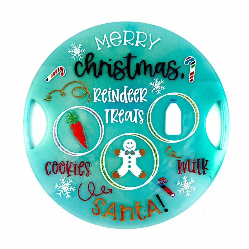 Cetakan Resin Bentuk Bulat Desain Natal Untuk Membuat Gelas