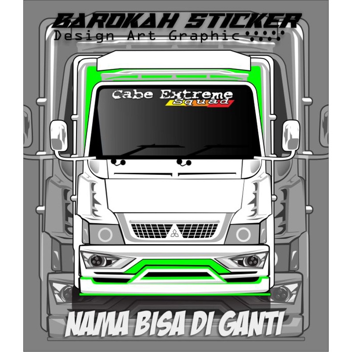 cutting sticker mobil / truck kaca depan