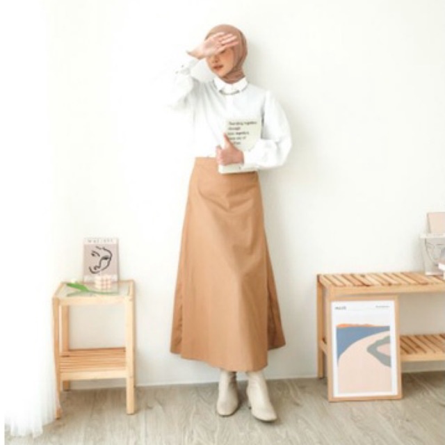 Zara Skirt  MIDI // Rok A line // Rok Kerja // Rok Basic Set ROMPI