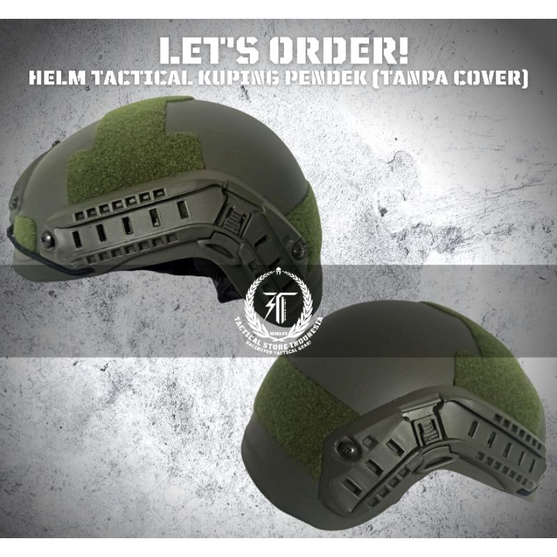 Helm Tactical ABS Versi Kuping Pendek (Tanpa Cover Helm)