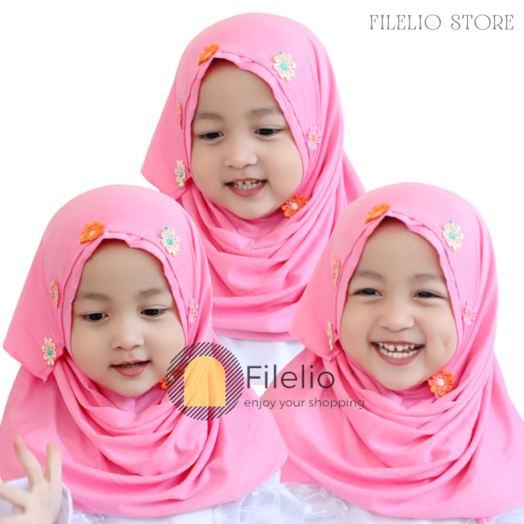 TERMURAH Kerudung Anak Perempan Pastan Melati Umur 1-3 Tahun Khimar Anak Kecil Lucu Murah Premium