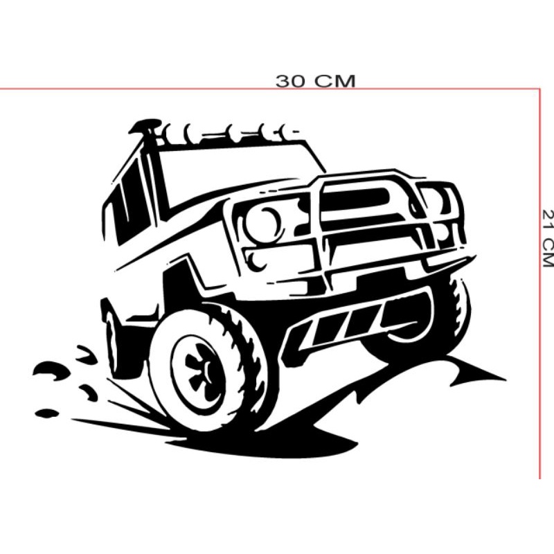 sticker cutting ofroad 4x4 buat kaca blakang jimny / katana / jeep dll