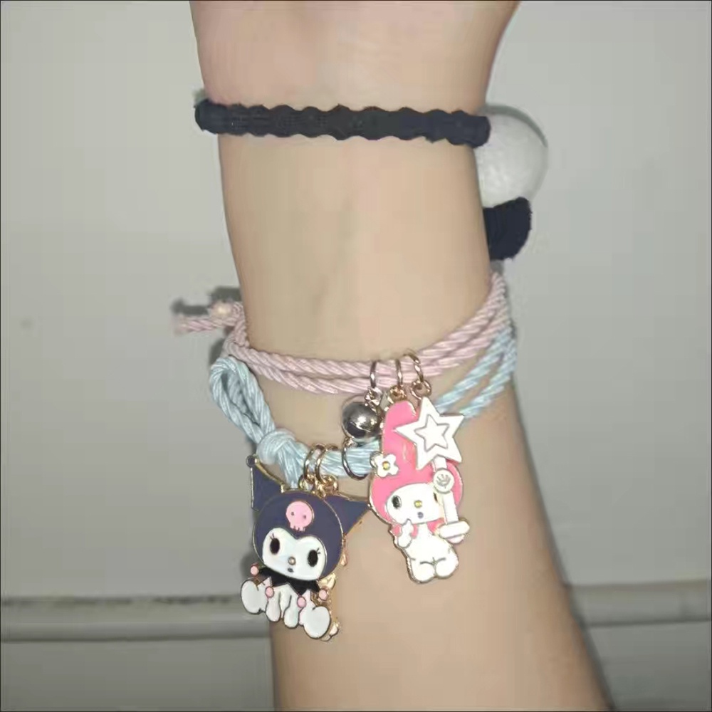 Cute Cartoon Magnet Hair Tie Bracelet Rubber Band Couple Friend Bracelet Jewelry Fashion Accessories