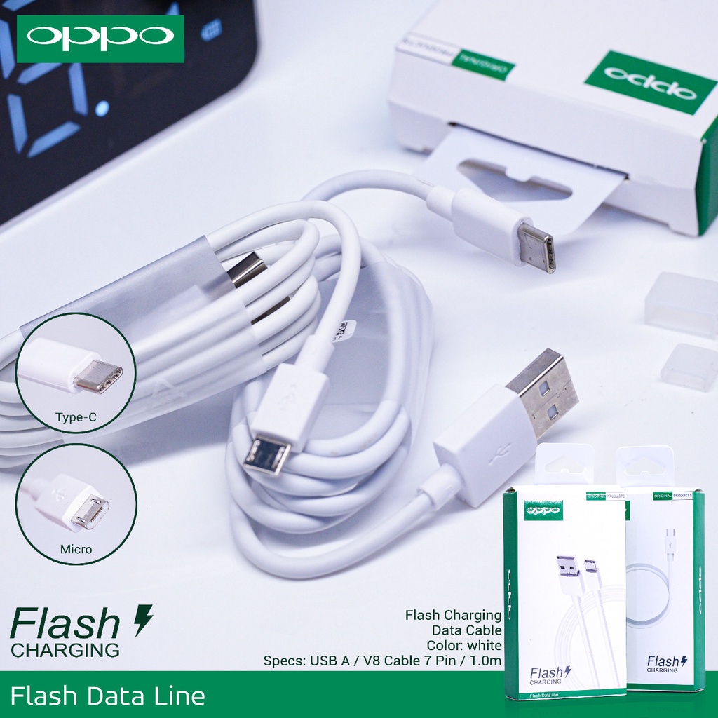 Kabel Data Oppo 100% 2a Micro &amp; Tipe c