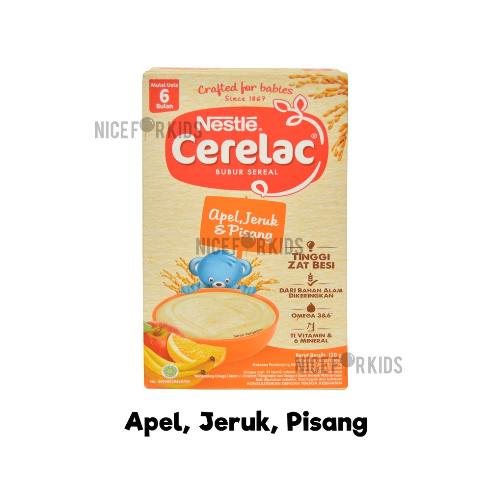 Nestle Cerelac Bubur Bayi 6+ 120gr Bubur Sereal Mpasi Bayi