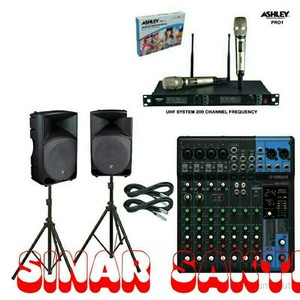 PAKET SOUND SYSTEM INDOOR DAN OUTDOOR  YAMAHA + MACKIE (12 inch 1300 watt ) ORIGINAL