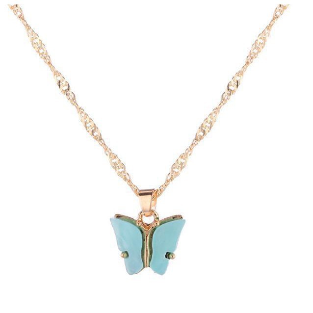 KALUNG BUTTERFLY NECKLACE RANTAI AKRILIK KUPU-KUPU