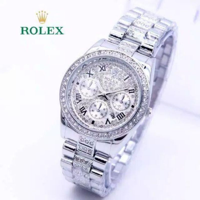 VK Jam Tangan Romawi Wanita R0lex Jam Tangan Chronograph Off Jam Tangan Rantai Stainliss Steel