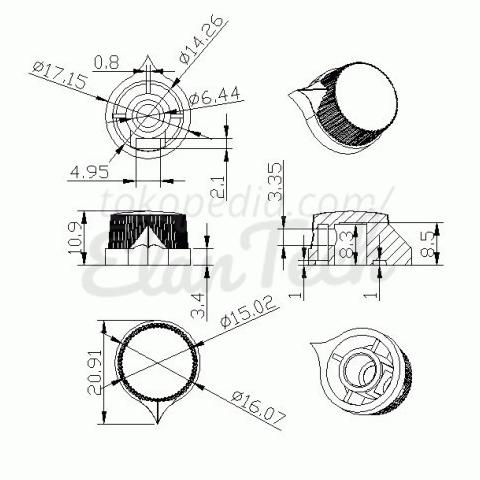 Knob Potensio Davies 1400 Clone Hijau Green Knop Efek Gitar elant33 Juara