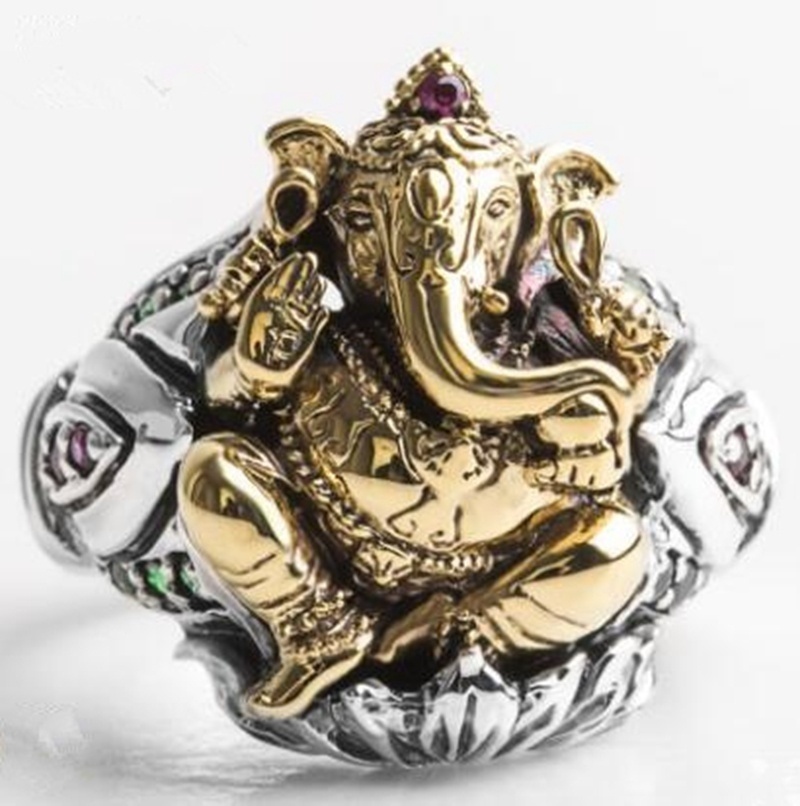 Thailand Lucky Elephant Animal with Stainless Steel Fashionable Jewelry  Ring for Men Punk Cool High Quality Fashion Jewelry for Party