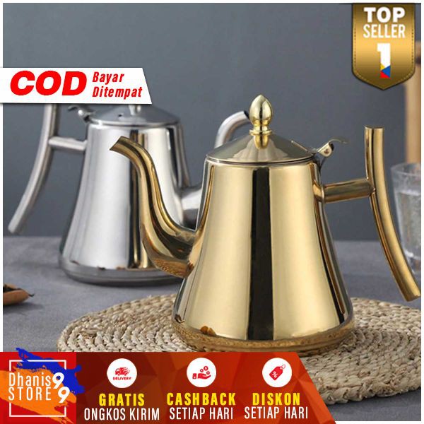 Teko Air Teh Kopi Water Kettle Teapot Filter Kettel Ketel Tempat Minuman Tea Pot Stainless Steel