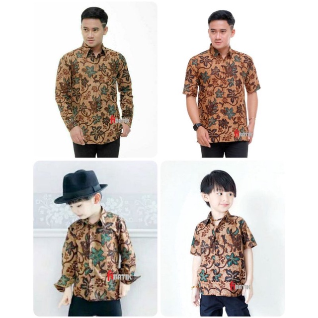 kemeja batik anak laki-laki lengan panjang dan pendek Kemeja Batik Anak cowok motif blimbing