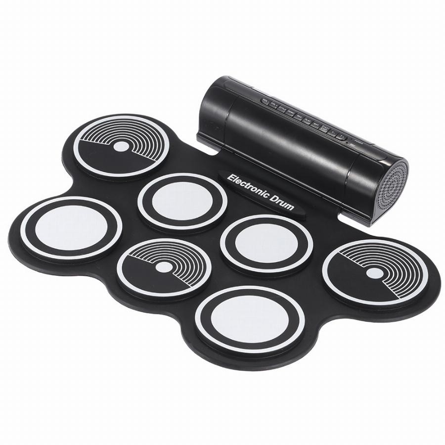 Portable Roll Up Drum Pad Set Kit with Built-in Speaker (No CD) good