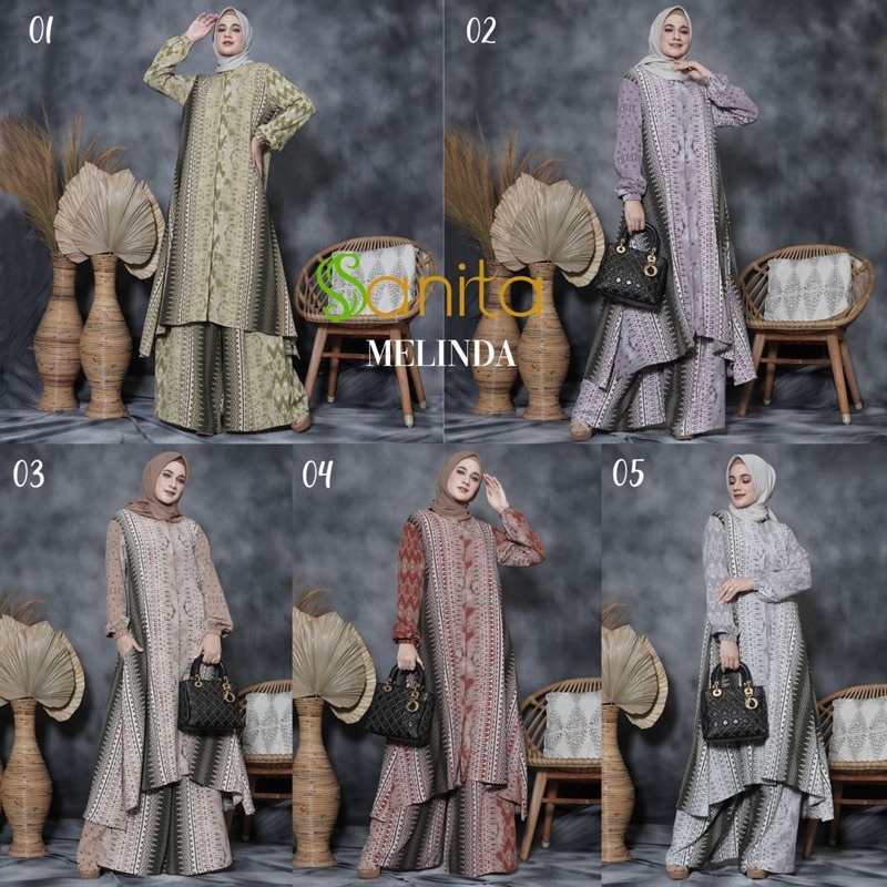 Set Cel Celana Tunik Kulot Melinda By Sanita Original