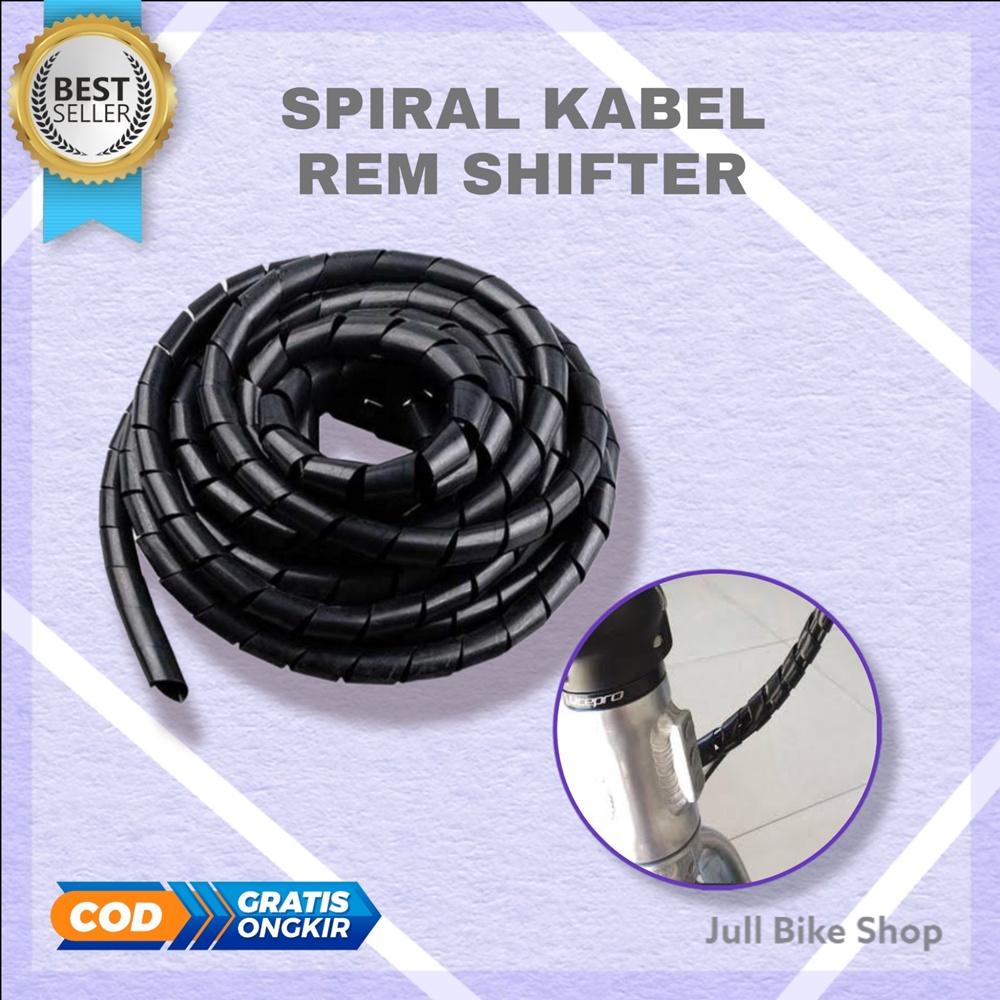 Spiral kabel rem shifter sepeda untuk merapikan cable karet 6mm x 50cm listrik cpu komputer dll