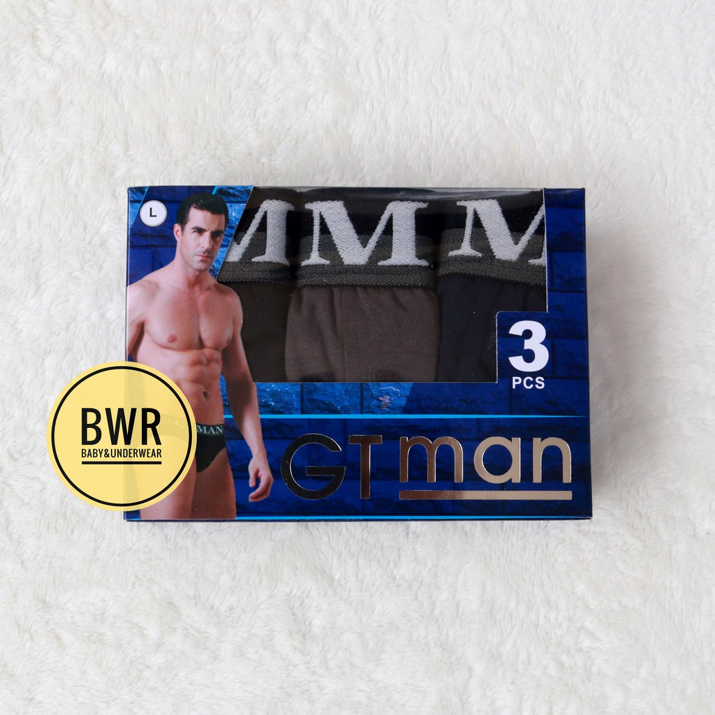 [ 3pc ] CD GT Man GTK09 [ II O2 - Q2 ] Celana Dalam Pria Karet Boxer /Gtk 09 - Bwr