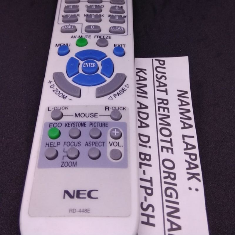 REMOTE REMOT PROYEKTOR PRJEKTOR NEC RD-448E ORIGINAL ASLI