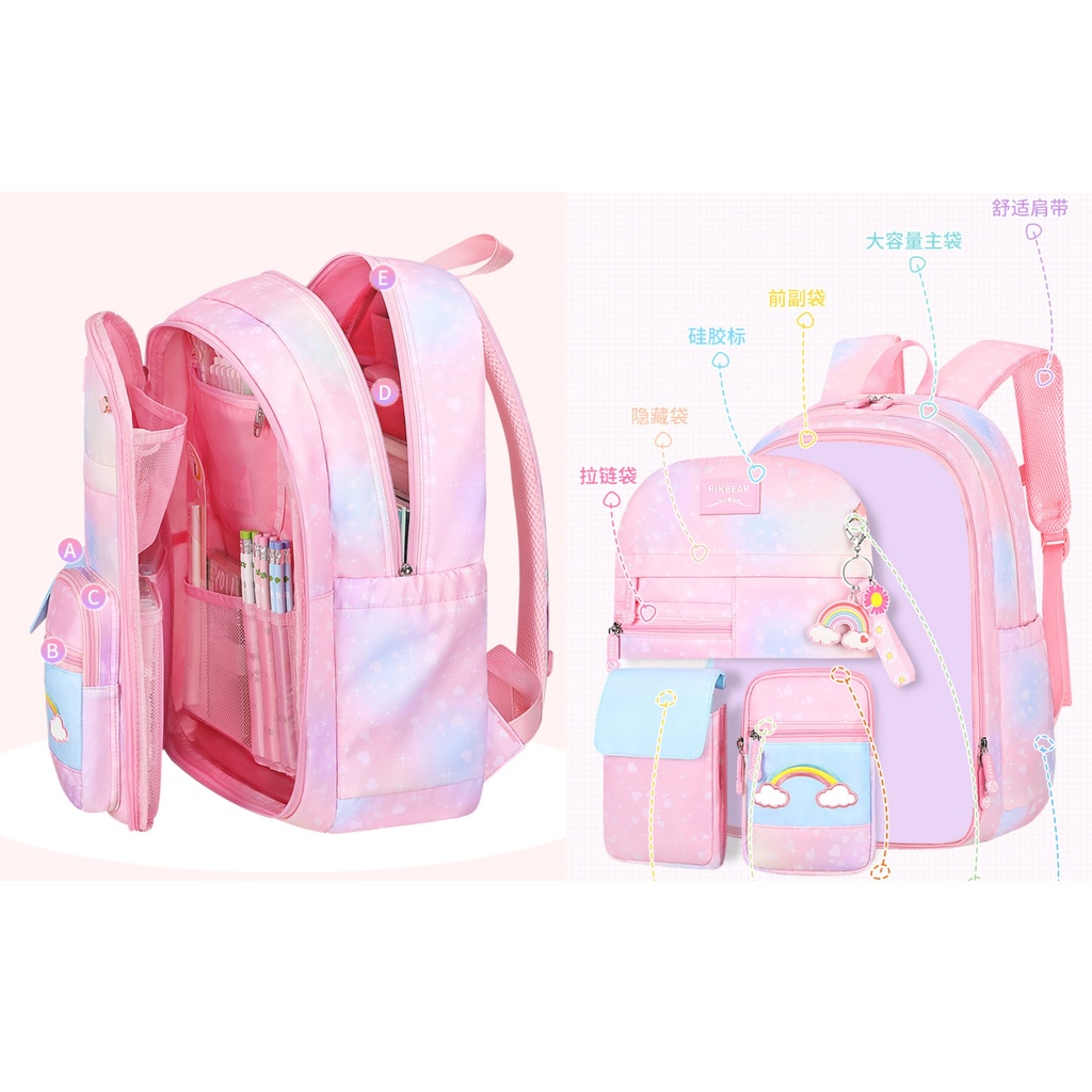 Tas Ransel Sekolah Anak Perempuan Tas Sekolah Anak Anti Air Model Korea Import Tebal