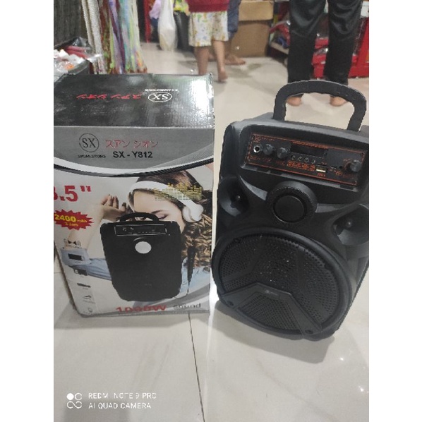 Speaker Bluetooth Bass SX-Y812 8,5 Inchi 1000W Bonus Mic Dan Remot Super Bass