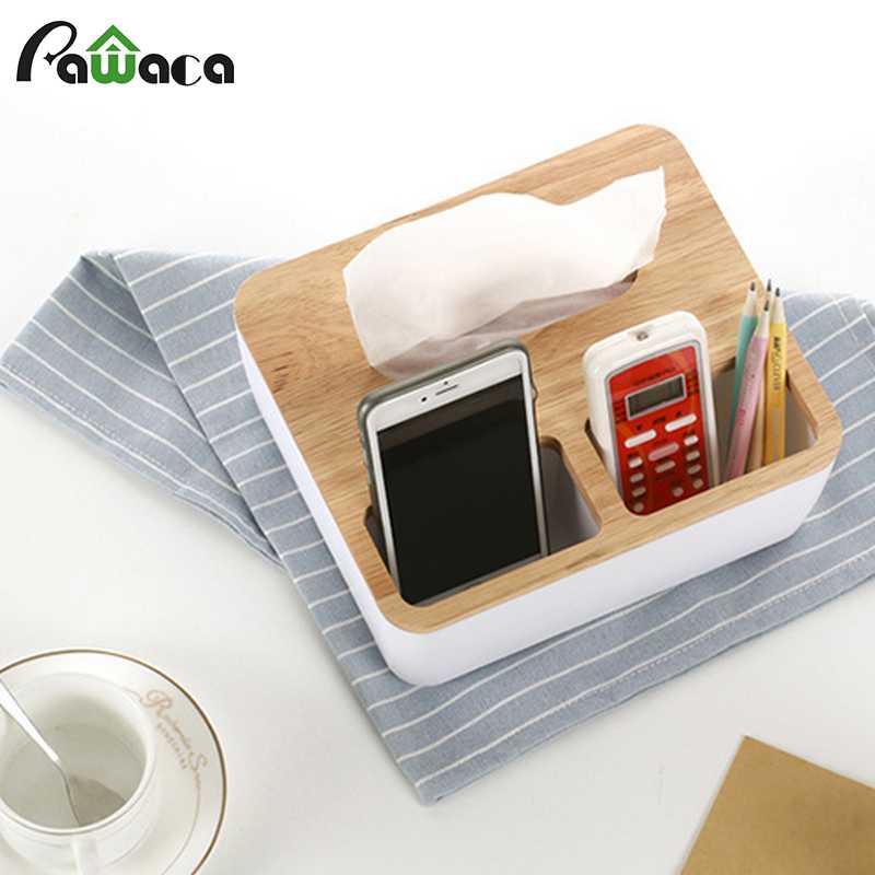 FatihShop Taffware Tempat Tisu Kayu Multifungsi - 064-01