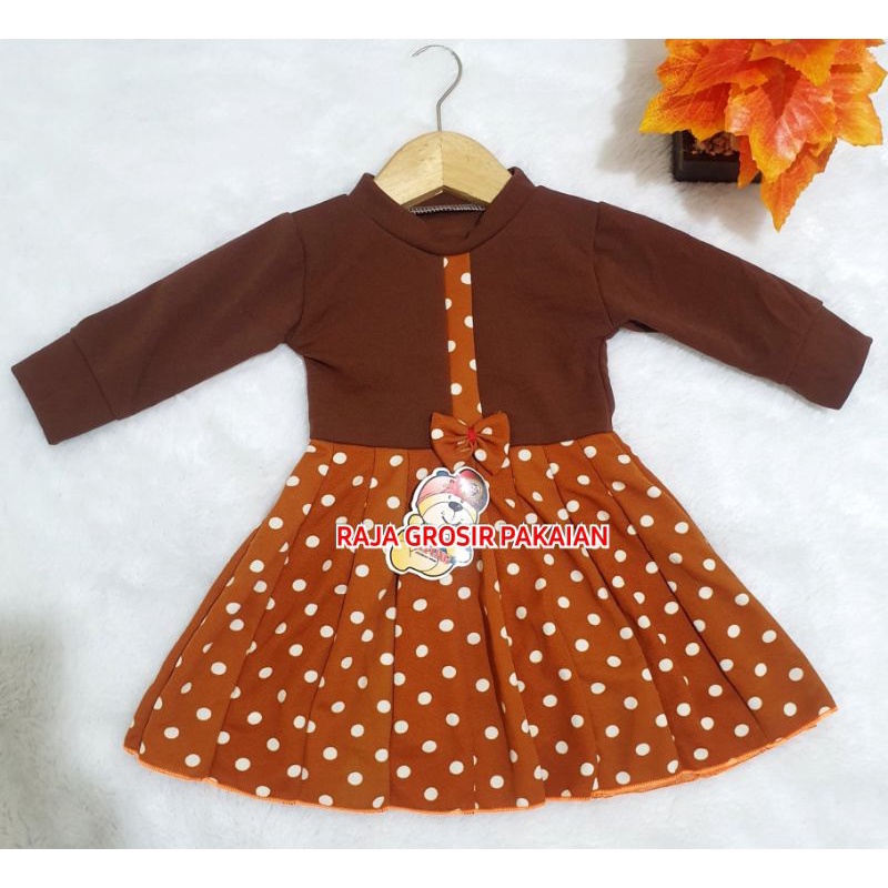 Baju Dress Anak Valencia 1-7 Thn / Dress Anak Lengan Panjang Dress Pesta Anak Murah