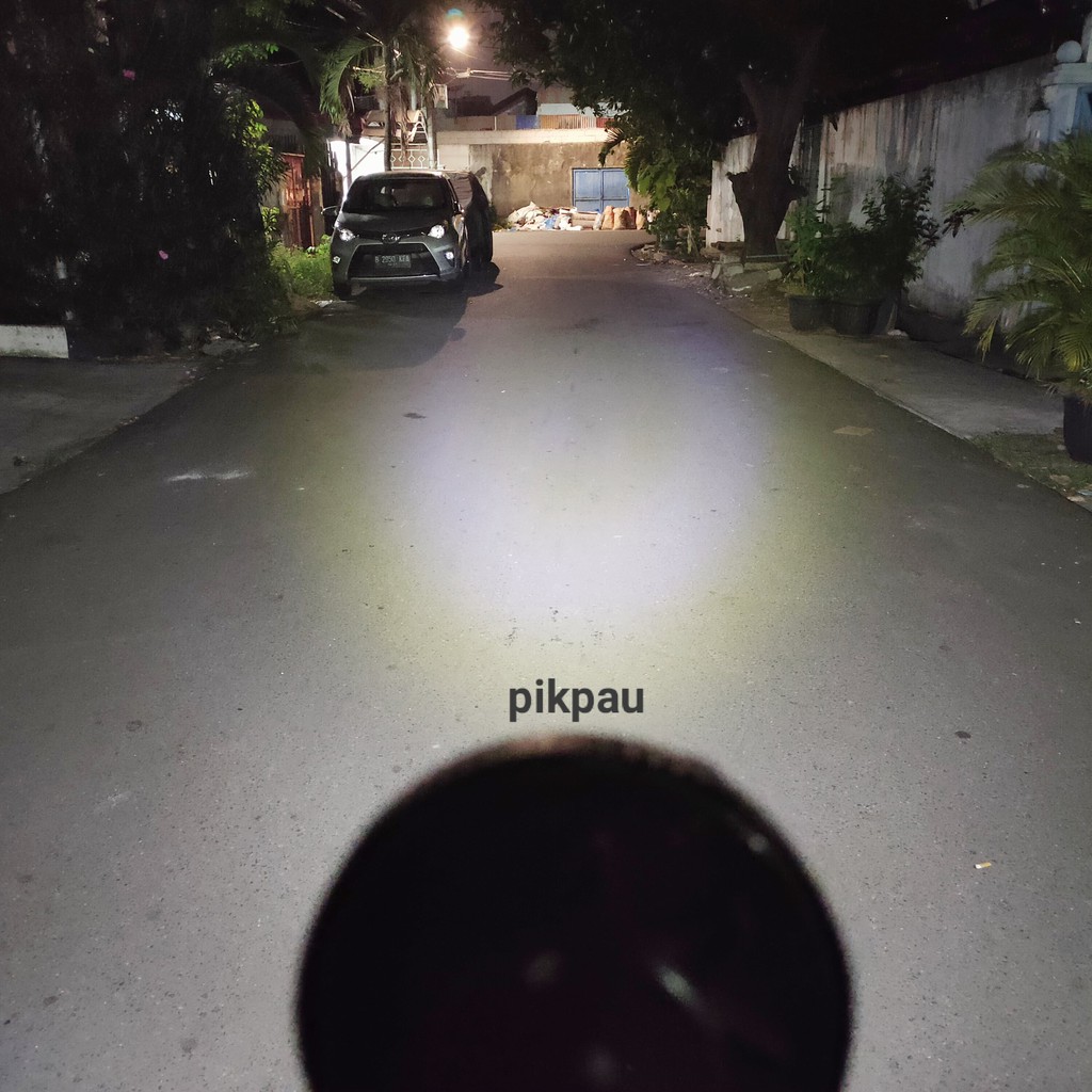 Lampu Temba Sorot Breket Spion 9 Mata Bulat LED Biru Merah Senja Angel Eye Cahaya Utama Putih 5 Mode