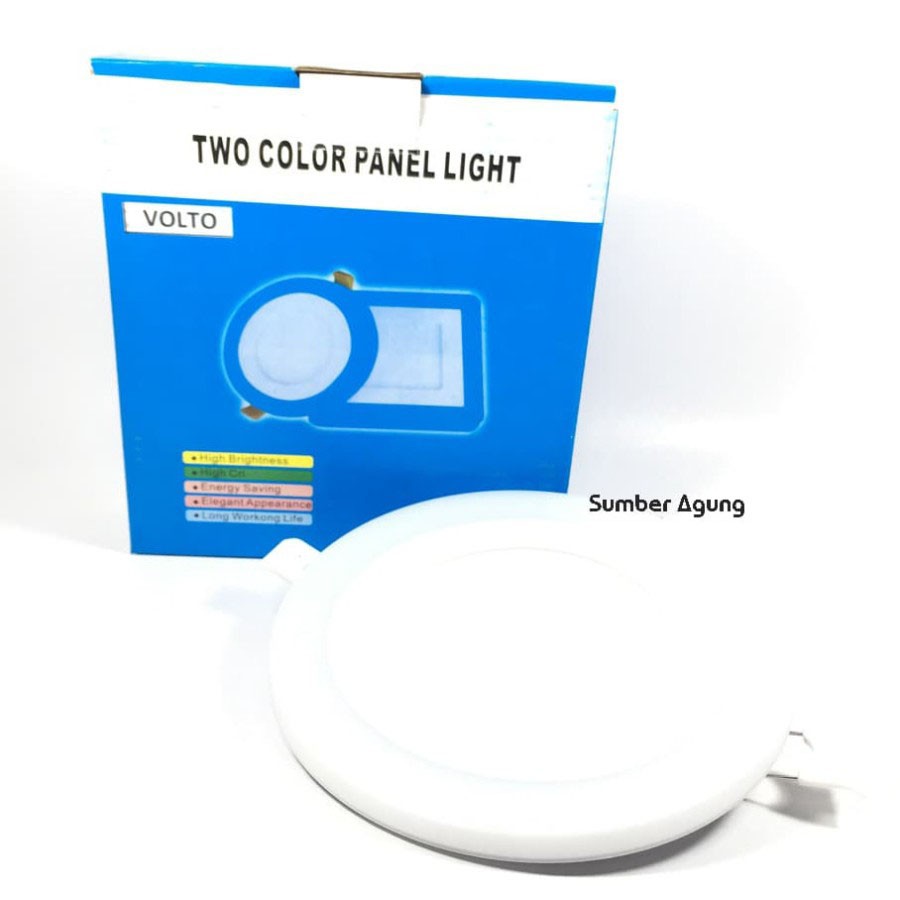 Two Color Panel Light Downlight LED 2 Warna Biru Putih Volto 6W 3W