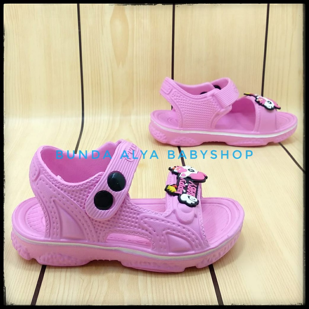 Sendal Anak Perempuan Usia 3 4 5 Tahun Motif Lucu PINK Karet Elastis - Sepatu Sandal Anak Cewek Karet Unicorn Anti Licin Size 24 - 29